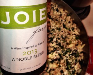 Joie Noble Blend with creamy nettle risotto